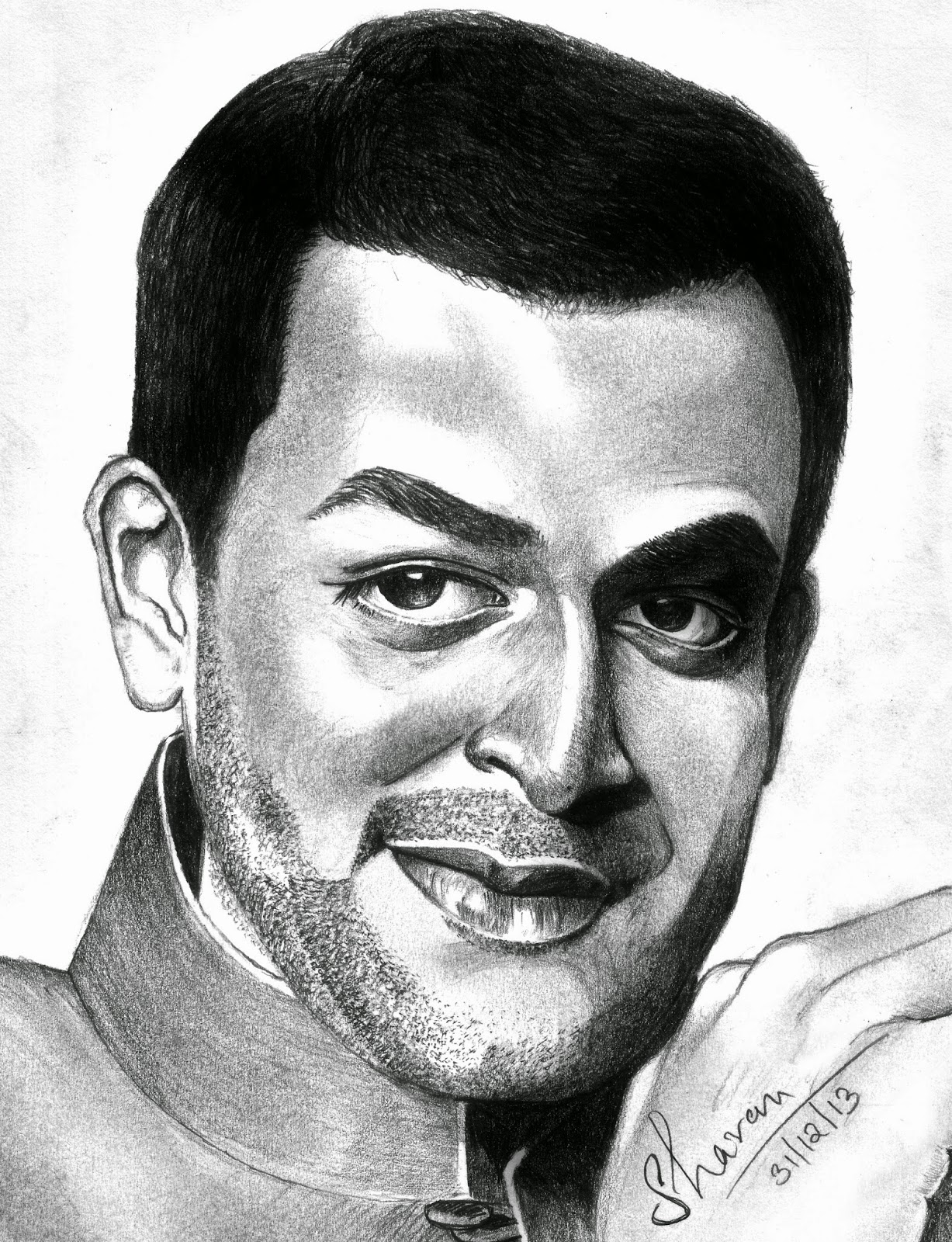Sharan K Sasidharan Prithviraj Sukumaran Pencil Drawing
