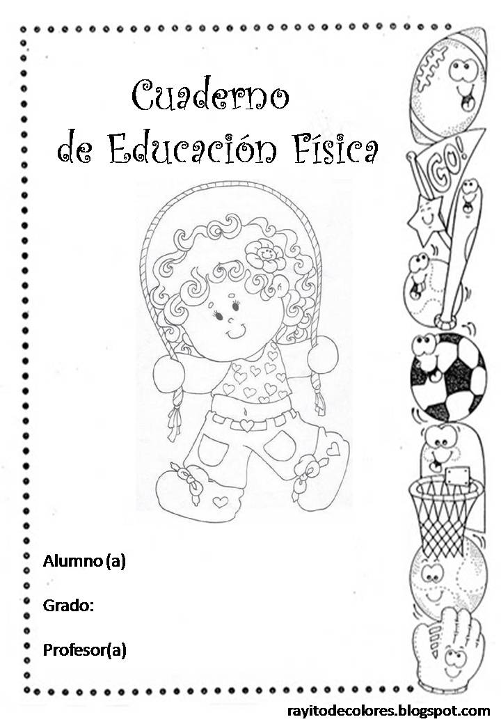 Carátula para cuaderno de educación física