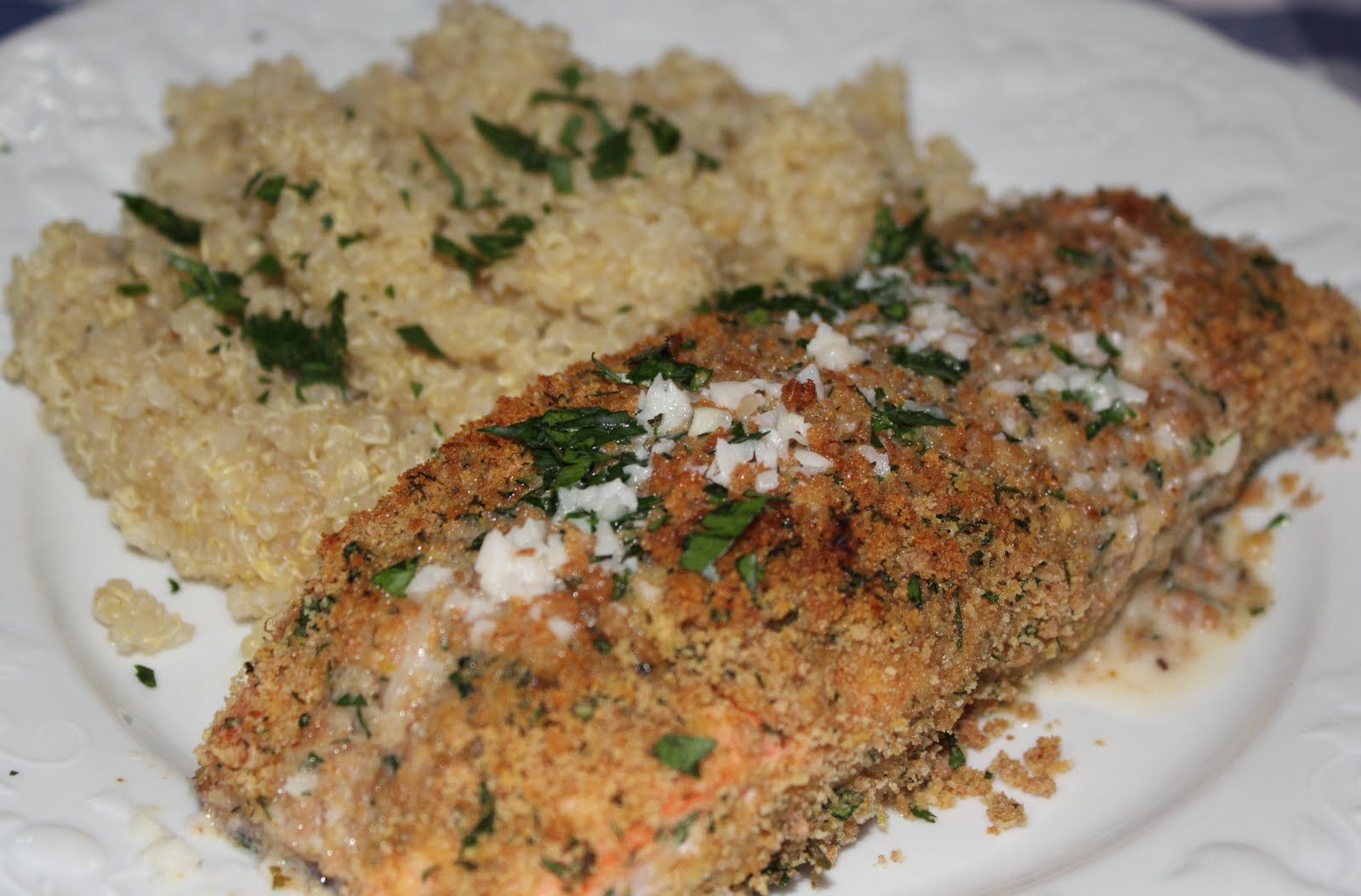 Charlotte & Spice Panko Crusted Salmon with a Lemon Beurre Blanc