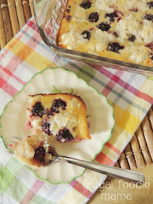 Frugal Foodie Mama: Blackberry Coconut Custard Cobbler