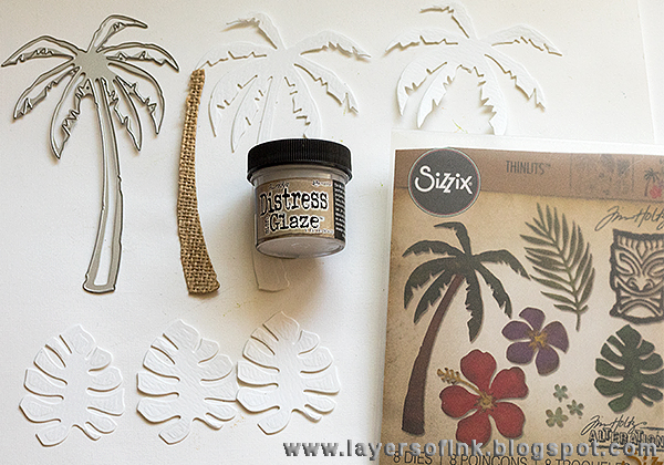 Layers of ink - Tropical Beach Tag Tutorial by Anna-Karin withTim Holtz Tropicals Sizzix dies.