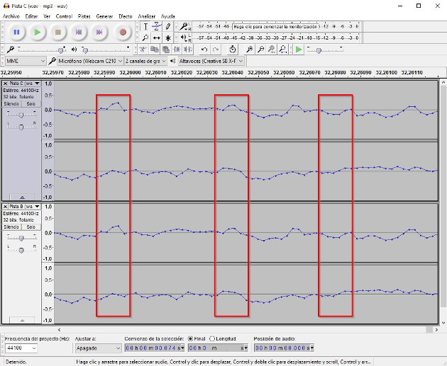 Cómo (no) usar Audacity y Spek para llegar a conclusiones erróneas Offset0