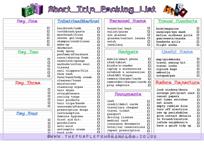 Modern Bright Pink Printable Packing List UK Printable Packing List  Modern Bright Pink Printable Packing List UK Printable Packing List