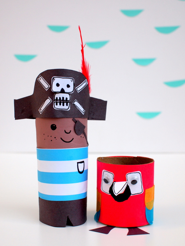 Easy Toilet Roll Pirate and Parrot craft!