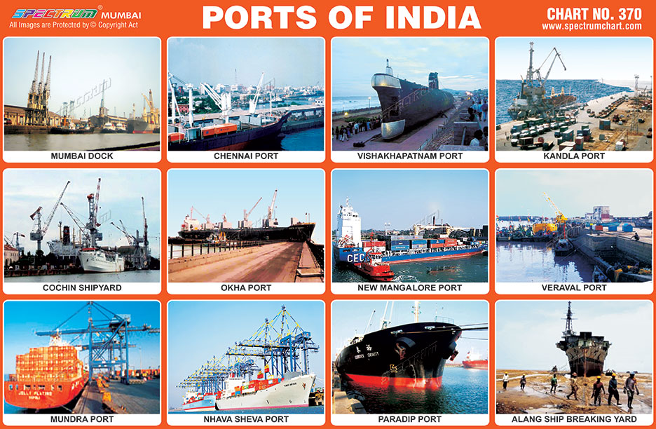 spectrum educational charts chart 370 ports of india spectrum mumbai charts