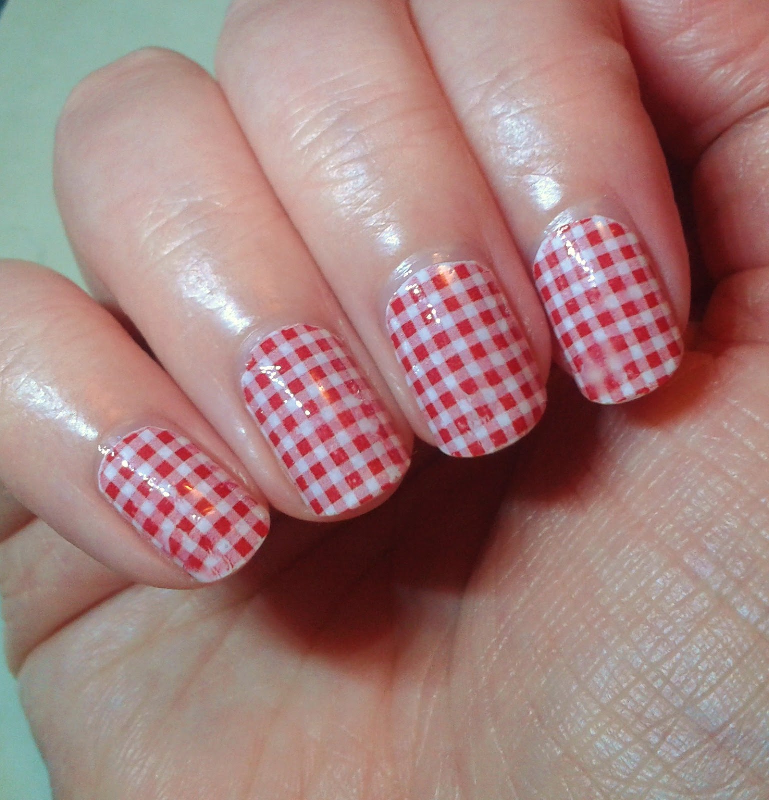 Geordie Nails: YR Nails Decals ~ Cheesecloth Red Check