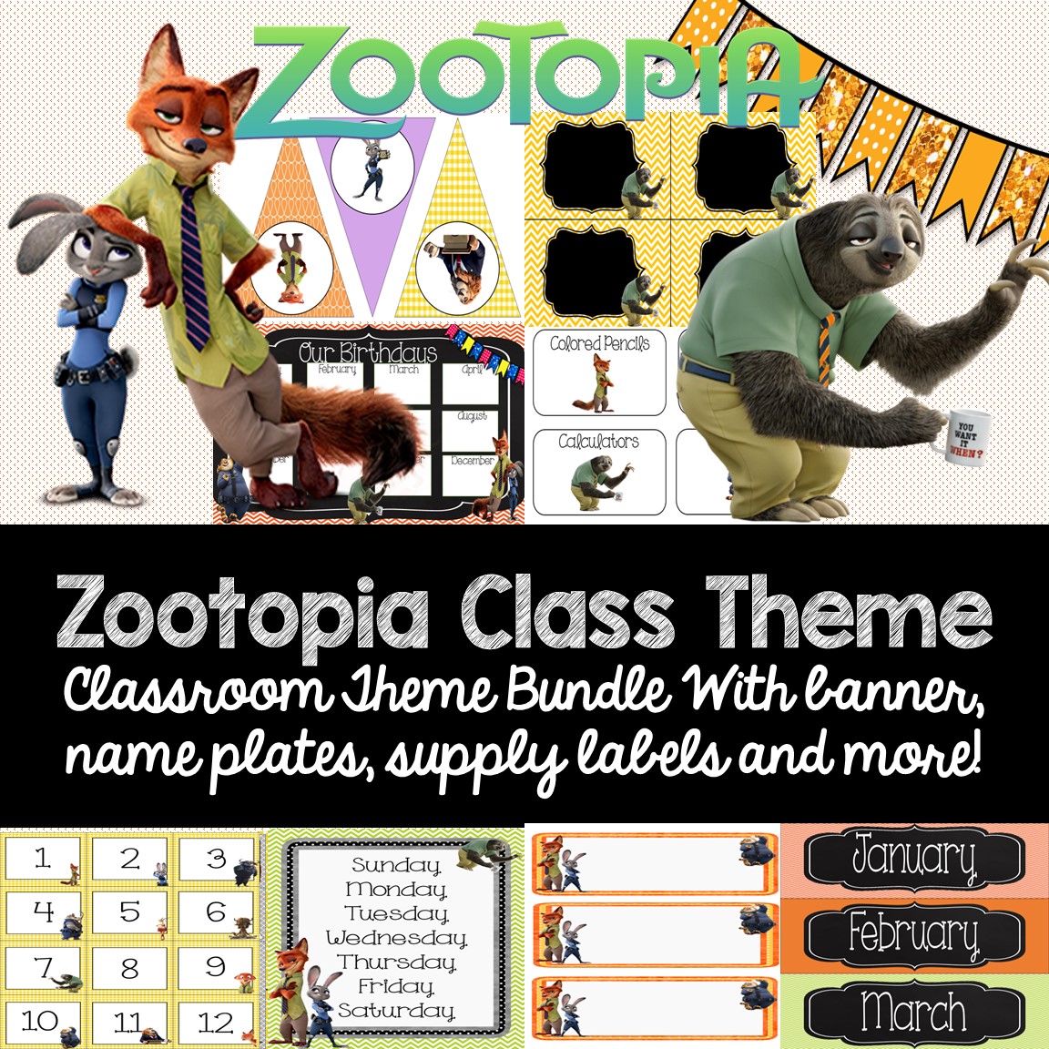 Milky Way and Math Zootopia Classroom Theme