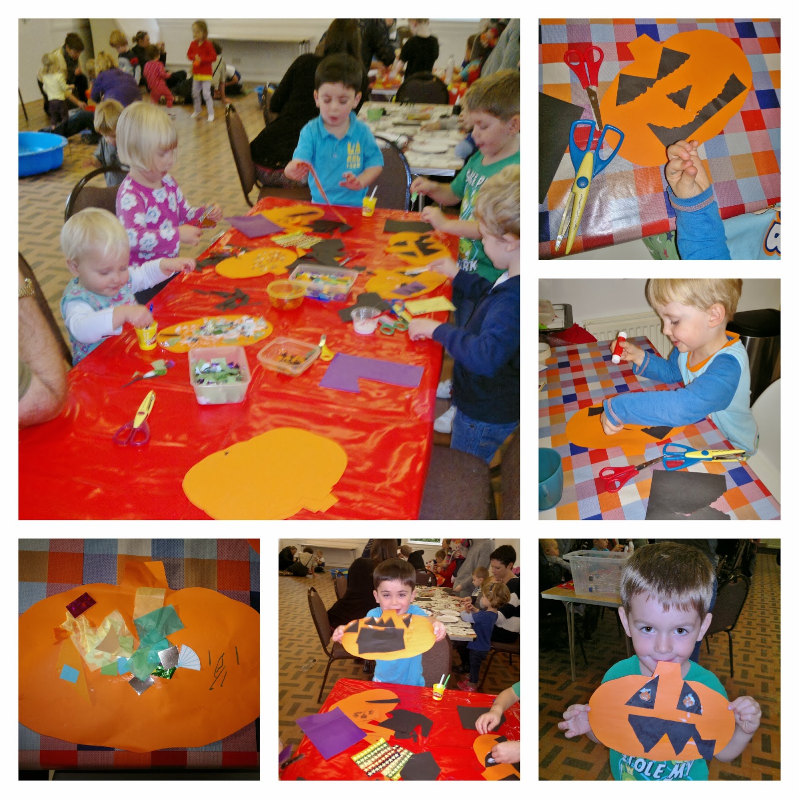 Decorating Pumpkins & using scissors to cut features