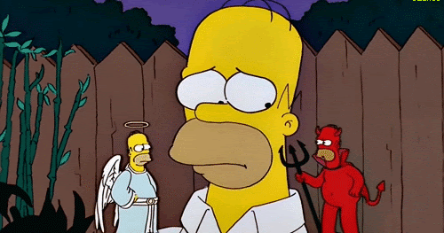 Simpson gif: Homero Simpson y su conciencia
