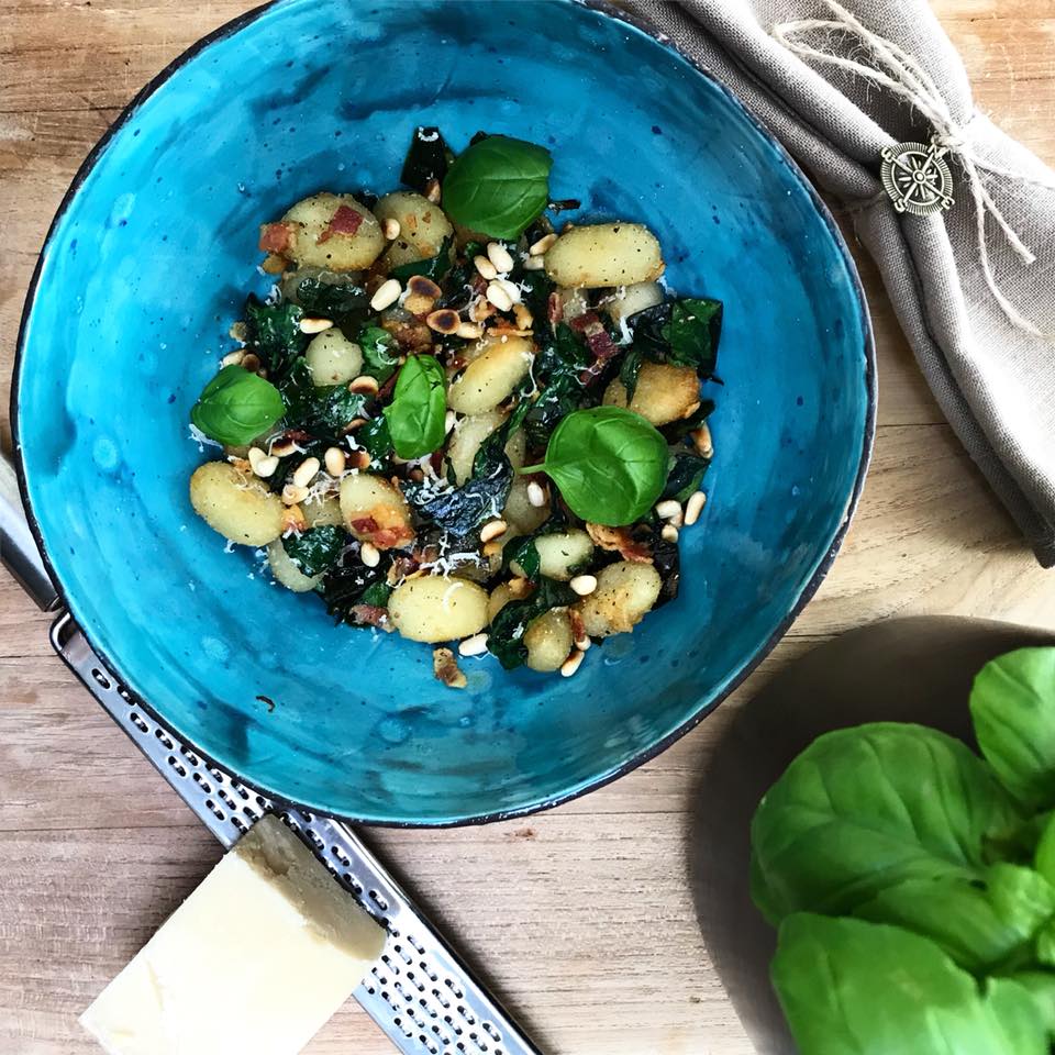 Gnocchi spinazie en pancetta