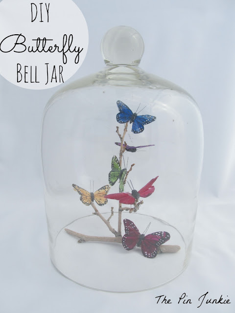 diy butterfly bell jar