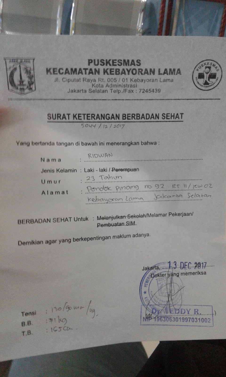 CARA BIKIN KARTU BERBADAN SEHAT DI PUSKESMAS