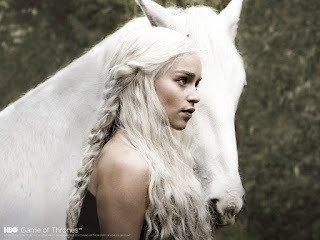 Emilia Clarke Daenerys Targaryen with White Horse Game of Thrones HD Wallpaper