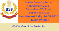 Border Security Force Recruitment 2016