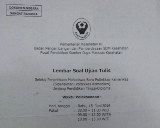 Soal Tes Masuk Poltekkes Semarang