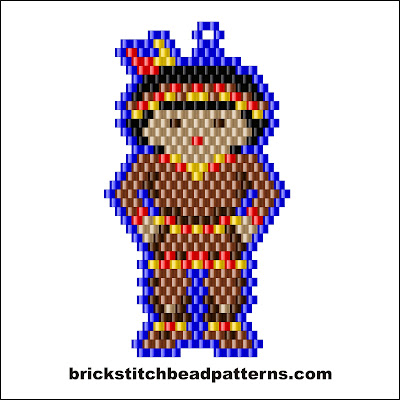 Free Thanksgiving brick stitch seed bead pattern color chart