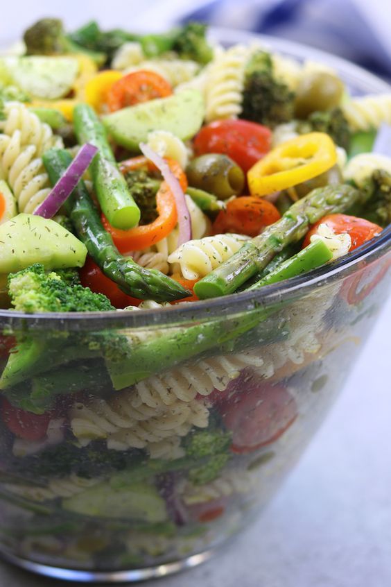 An easy, simple, light and refreshing pasta salad that both little ones and adults will love. Perfect way to get your veggies in.