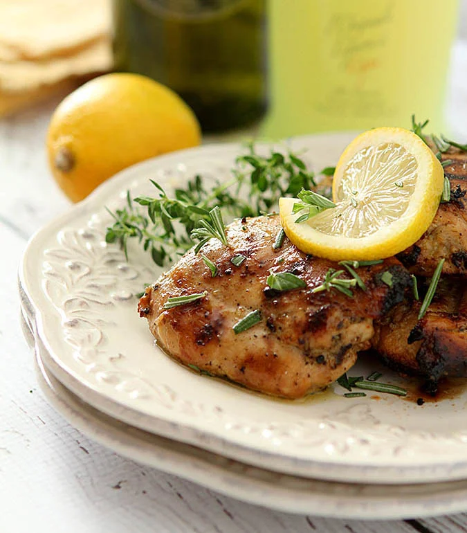 Limoncello and Herb Barbecue Chicken Thighs - National Chicken Month | Renee's Kitchen Adventures