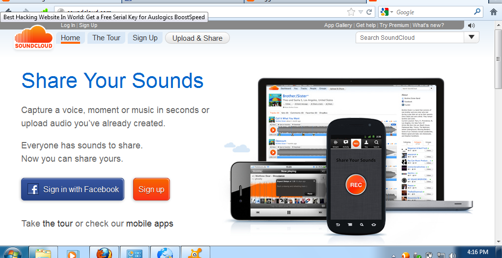 Soundcloud Виджет. Share sounds