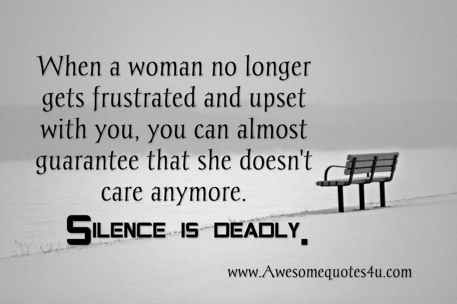 When a woman no longer gets frustrated and upset with you, you can almost g...