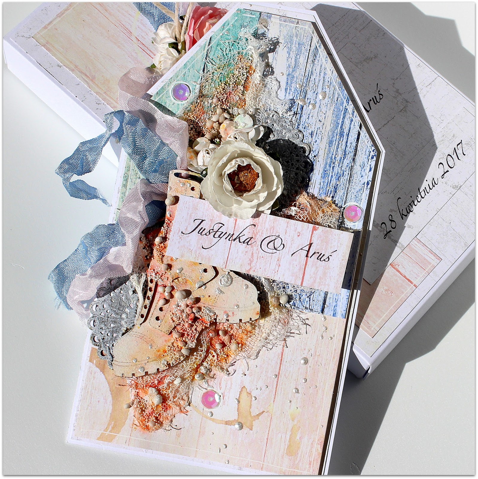 Berry71bleu Mixed media wedding card by Anna Wiśniewska