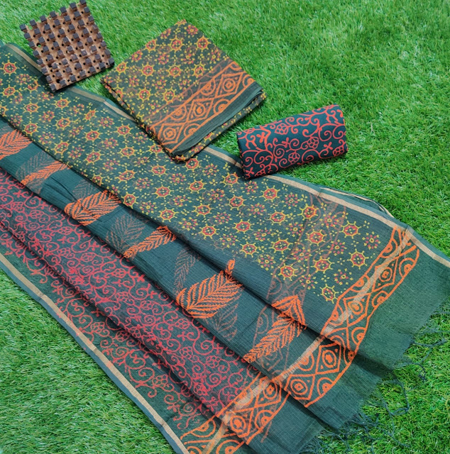 Block printed kota dress materials