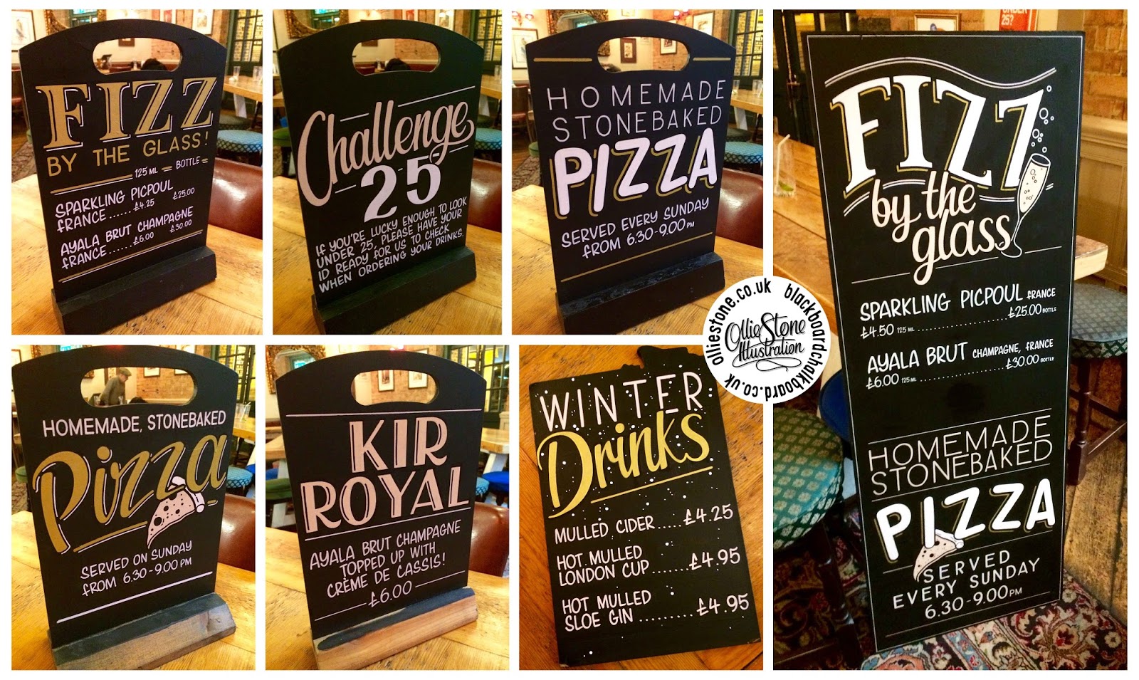 Chalkboard Artist by Ollie Stone Chalkboard art and sign writing. Brighton, London and the South.