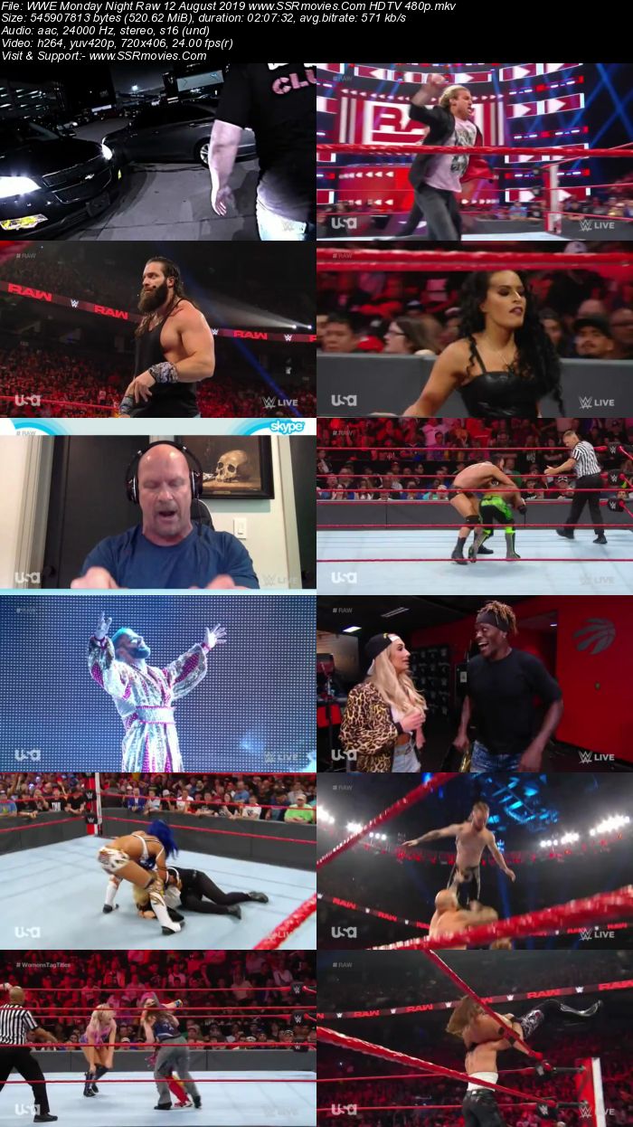 WWE Monday Night Raw 12 August 2019 Full Show Download HDTV WEBRip 480p 720p