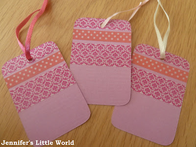 Washi tape gift tags made using the Cricut Mini