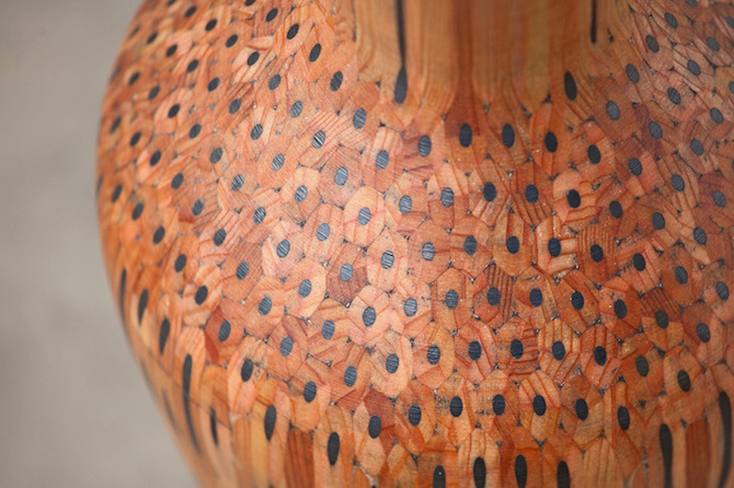 Wooden Vases Made Out Of Pencils by Studio Markunpoika