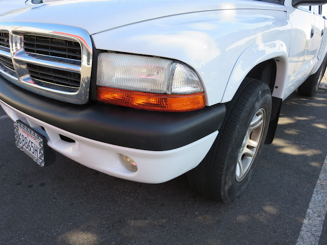 Collision damage on Dodge Dakota after repairs at Almost Everything Auto Body.