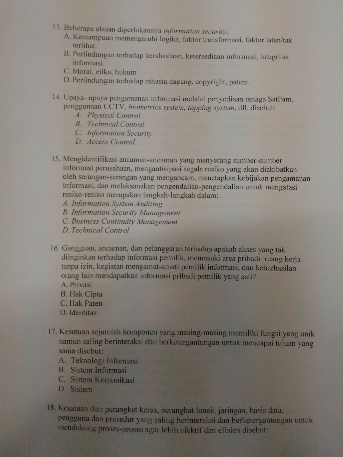 SOAL UAS SIM ( SISTEM INFORMASI MANAJEMEN) 2015/206 Alda