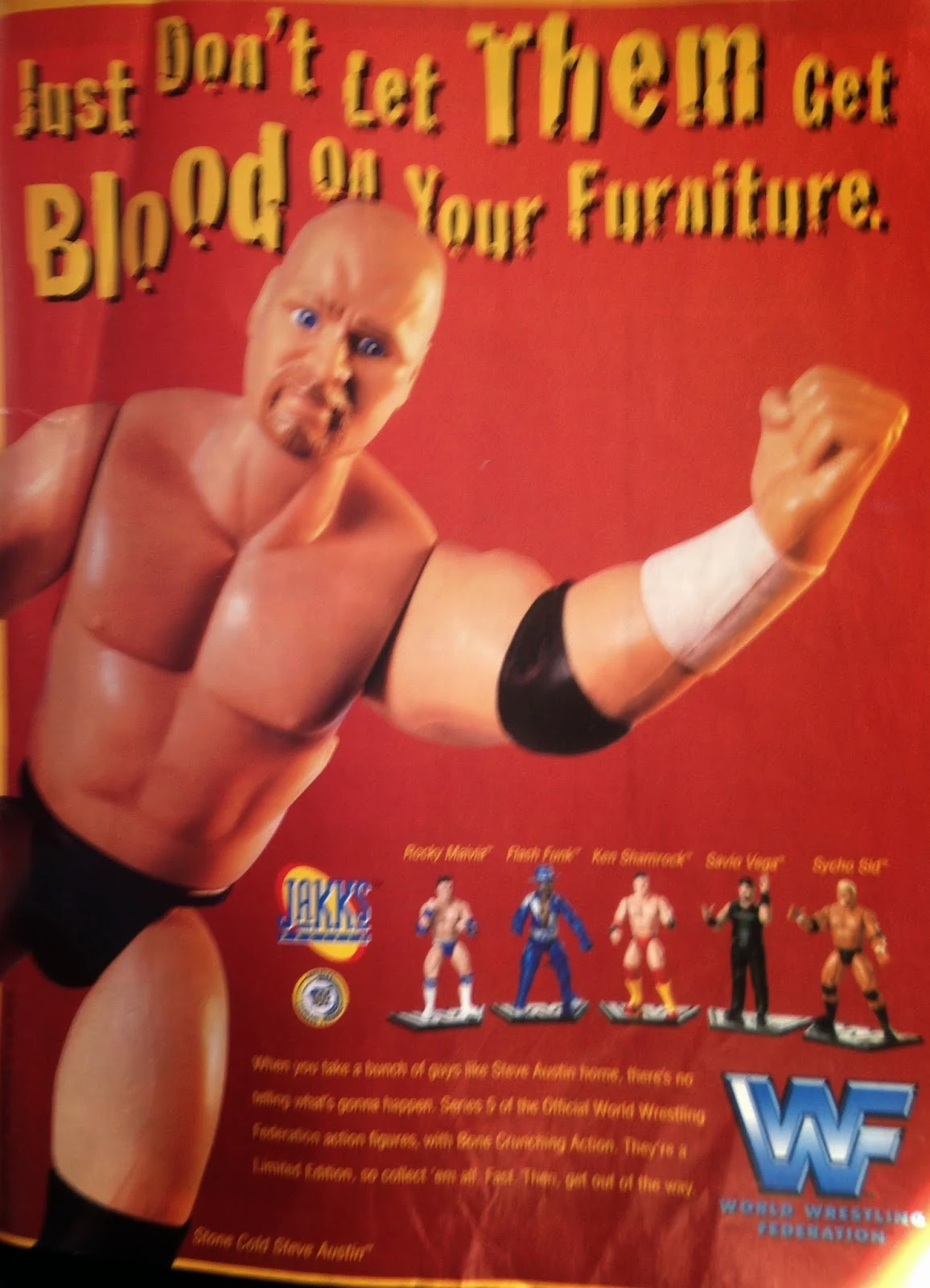 WWF MAGAZINE - JANUARY 1998 - Jakks Series 5 Wrestling Figures Advertisement