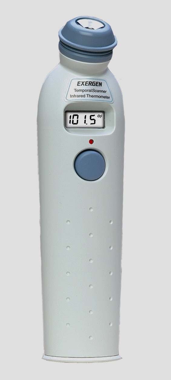 Sarah with an H Exergen Temporal Artery Thermometer Review