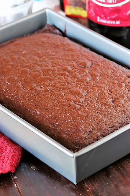 Chocolate Cake in Baking Pan to Make Cheerwine Chocolate Cake Image