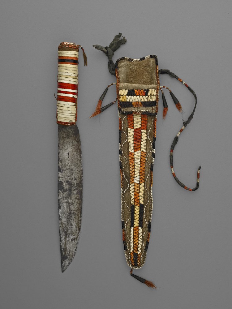 Contemporary Makers Antique Knife with Quilled Sheath