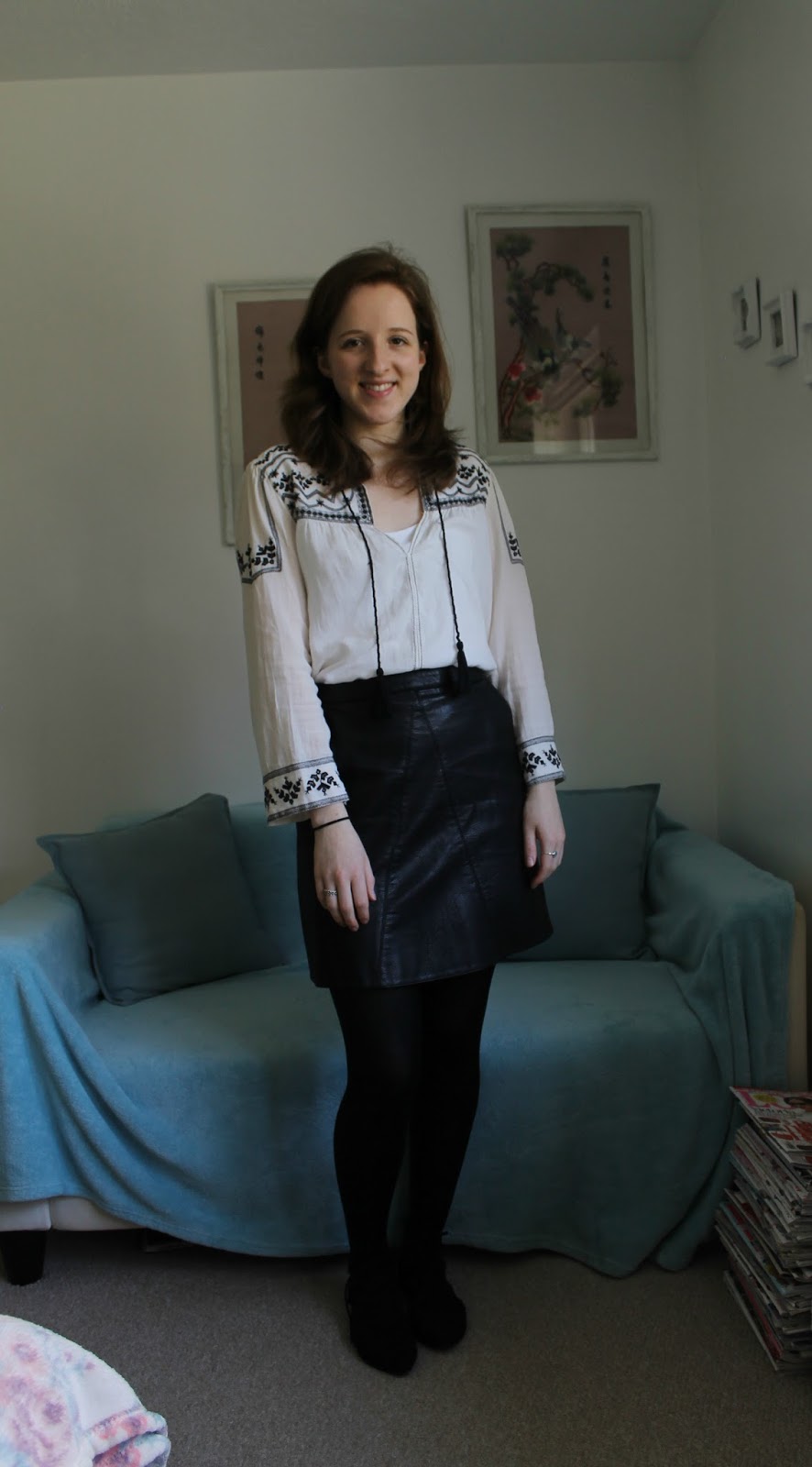 99 Store Near Me >> Everything But The Kitchen Sink: OOTD: Peasant Shirt and Leather Skirt 99 Store Near Me >> Everything But The Kitchen Sink: OOTD: Peasant Shirt and Leather Skirt