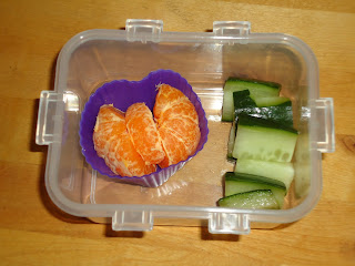 Top Enders Morning snack of Clementine Butterfly and Cucumber