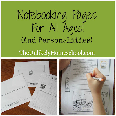 Notebooking Pages for all ages! - The Unlikely Homeschool