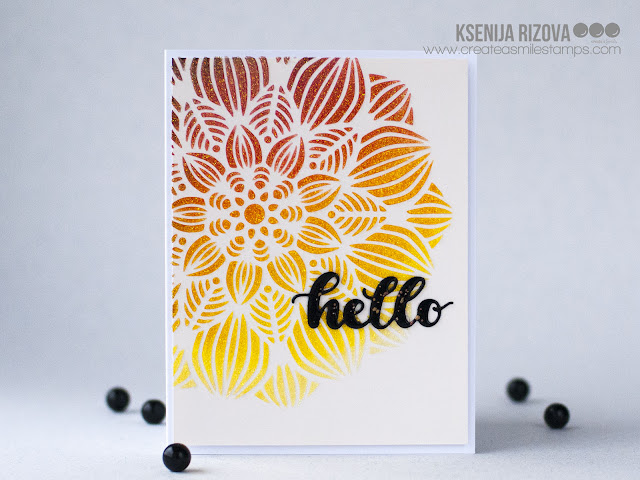 No Stamps Festive Card with Create A Smile Blossom Stencil