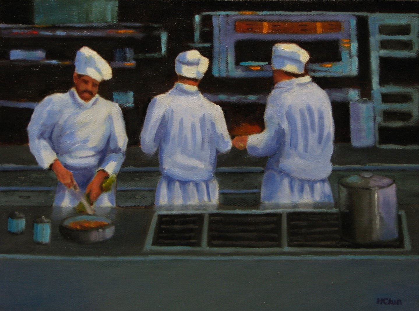 "Three Chefs" -  12 x 16