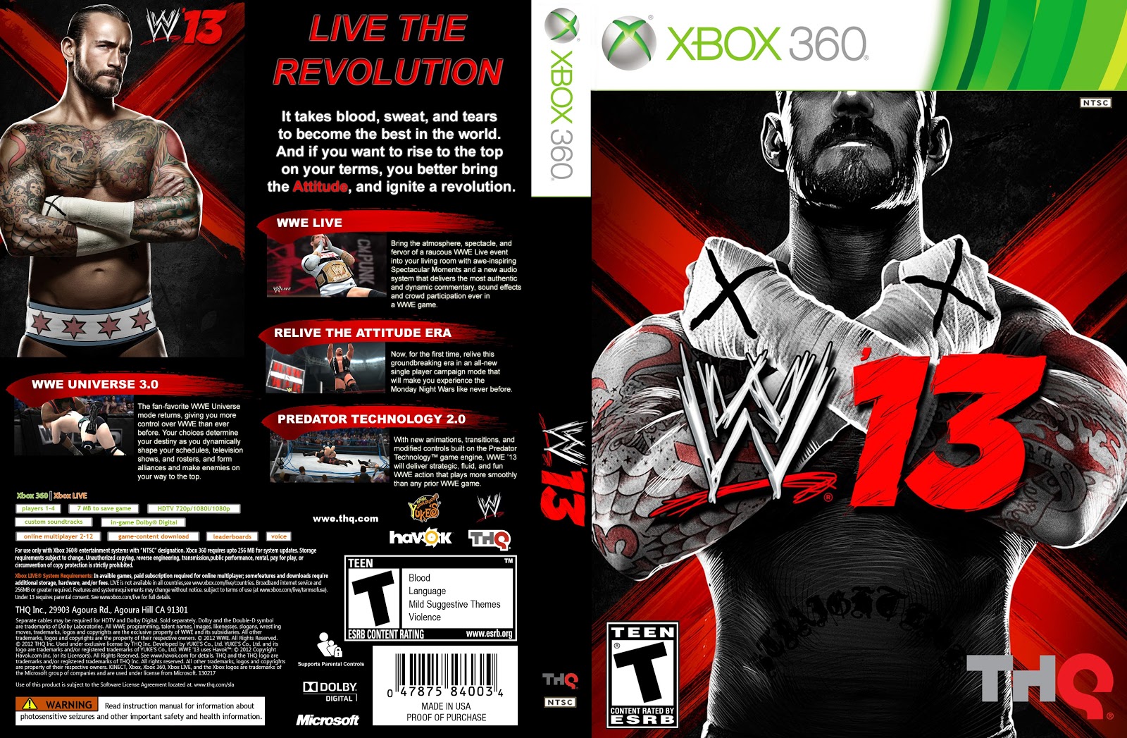 SUPERCAPAS: WWE13
 Wwe 2k14 Cover Xbox 360