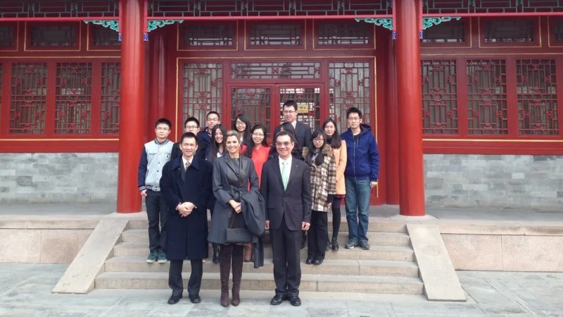 Dutch Queen Maxima meets Honorary Dean of the National School of Development at Peking University Mr Justin Yifu Lin