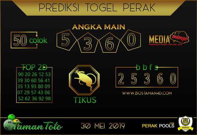 Prediksi Togel PERAK TAMAN TOTO 30 MEI 2019