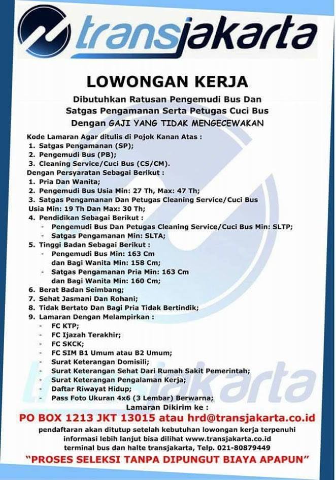 Lowongan Kerja Terbaru 2016 @PT.Transportasi Jakarta ~ Situs Info Loker