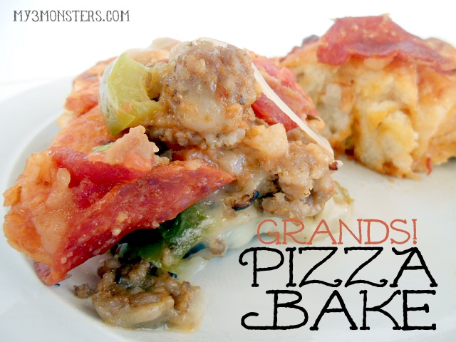 Super easy weeknight dinner idea: Grands! Pizza Bake recipe at /