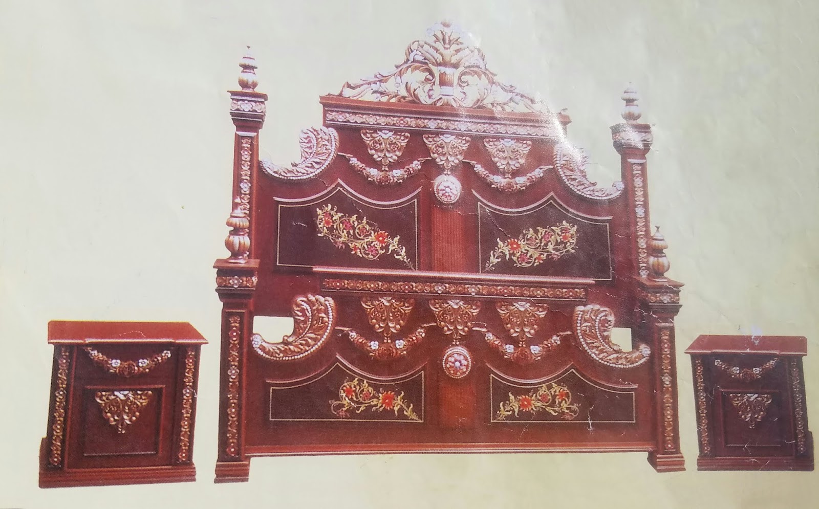 Modern Chinioti Bed Set Designs in Catalogue Collection Peshawar