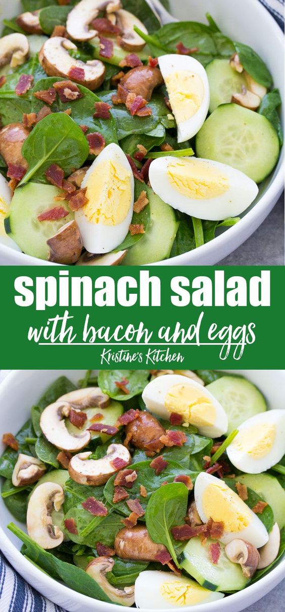 spinach salad with bacon and eggs. The Easy Recipes Blog