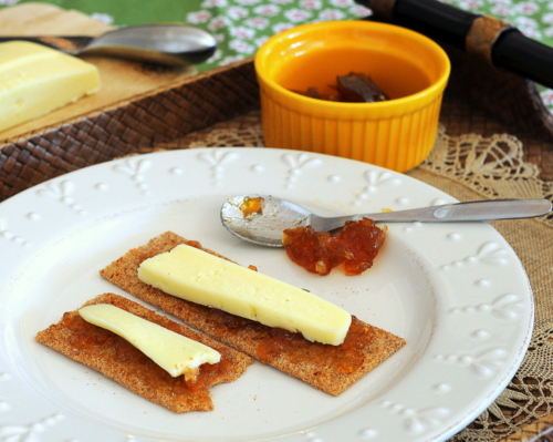 Finn Crisp with Marmalade & Cheese, a typical Finnish breakfast ♥ KitchenParade.com.