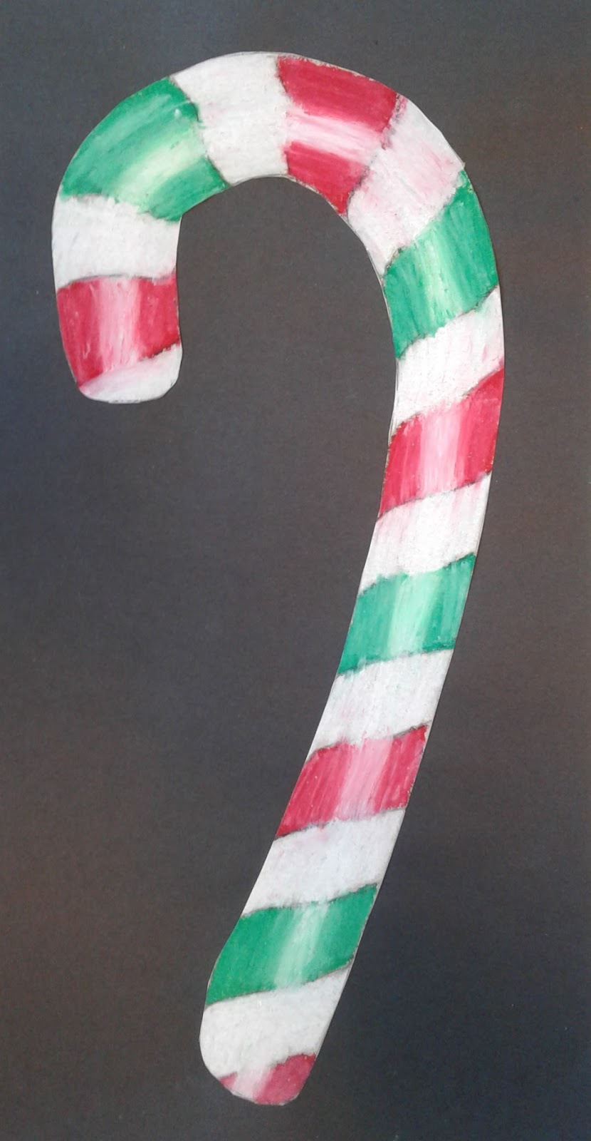 a faithful attempt Candy Canes in Oil Pastel